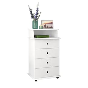 Mesa de Cabeceira Luxo ll 4 Gavetas Branco - Rede Móveis