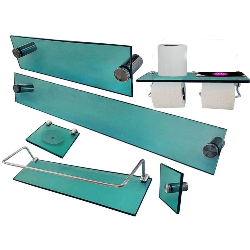 Kit Para Banheiro Premium Max 01 Verde (6 Peças)