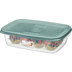 Pote De Plástico Retangular Com Tampa Sanremo 785 Ml