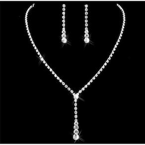 Conjunto Colar Brinco Strass Festa Noiva 15 Anos Brilhante