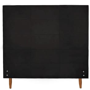 Cabeceira Larissa Viuva Para Colchão De 1,28mt Suede Preto