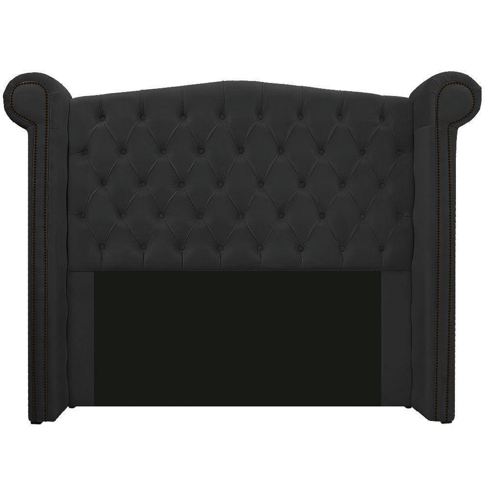 Cabeceira Estofada Veneza 160cm Suede Preto