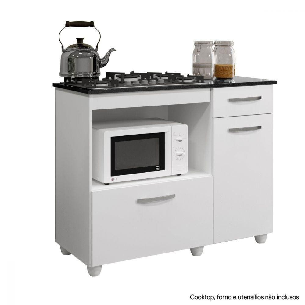 Balcão Cooktop 2 Portas Violeta Branco