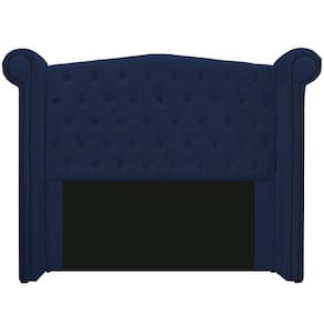 Cabeceira Estofada Veneza 140cm Suede Azul Marinho