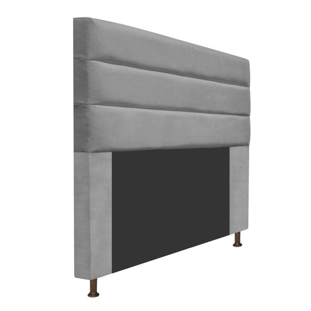 Cabeceira Estofada Turim 195cm Suede Cinza