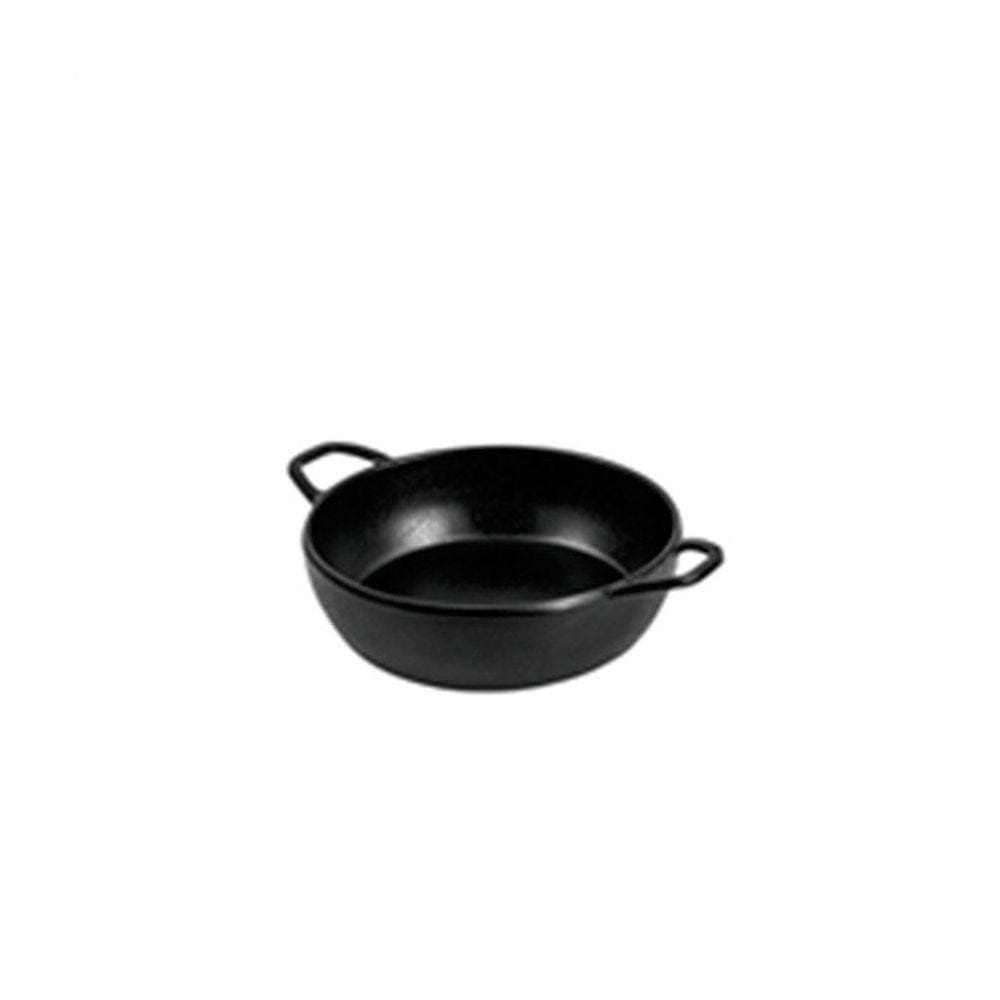 Mini Travessa Redonda C/Alça Melamina Black - Gourmet Mix
