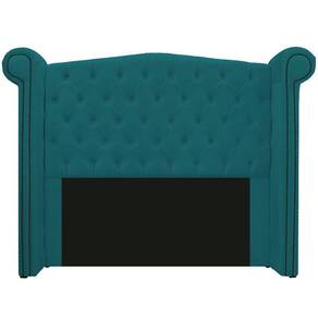 Cabeceira Estofada Veneza 160cm Suede Azul Turquesa