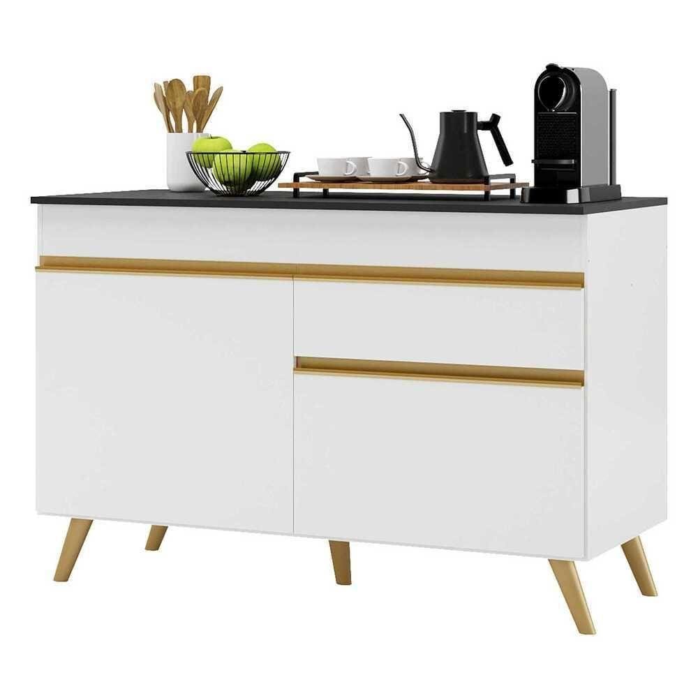 Balcão Cozinha Pia 120cm 2 Portas 1 Gav Multimóveis Branco