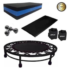 Kit Aeróbico Mini Jump+Colchonete+Peso3Kg+Caneleira5Kg+Step