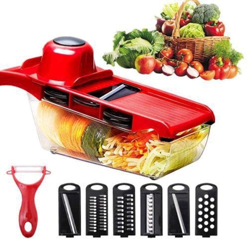 Mandoline Slicer Nicer Fatiador Cortador De Legumes 6 Em 1
