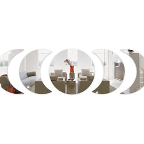 Espelho Decorativo Fases Da Lua Em Acrílico Sala Quarto