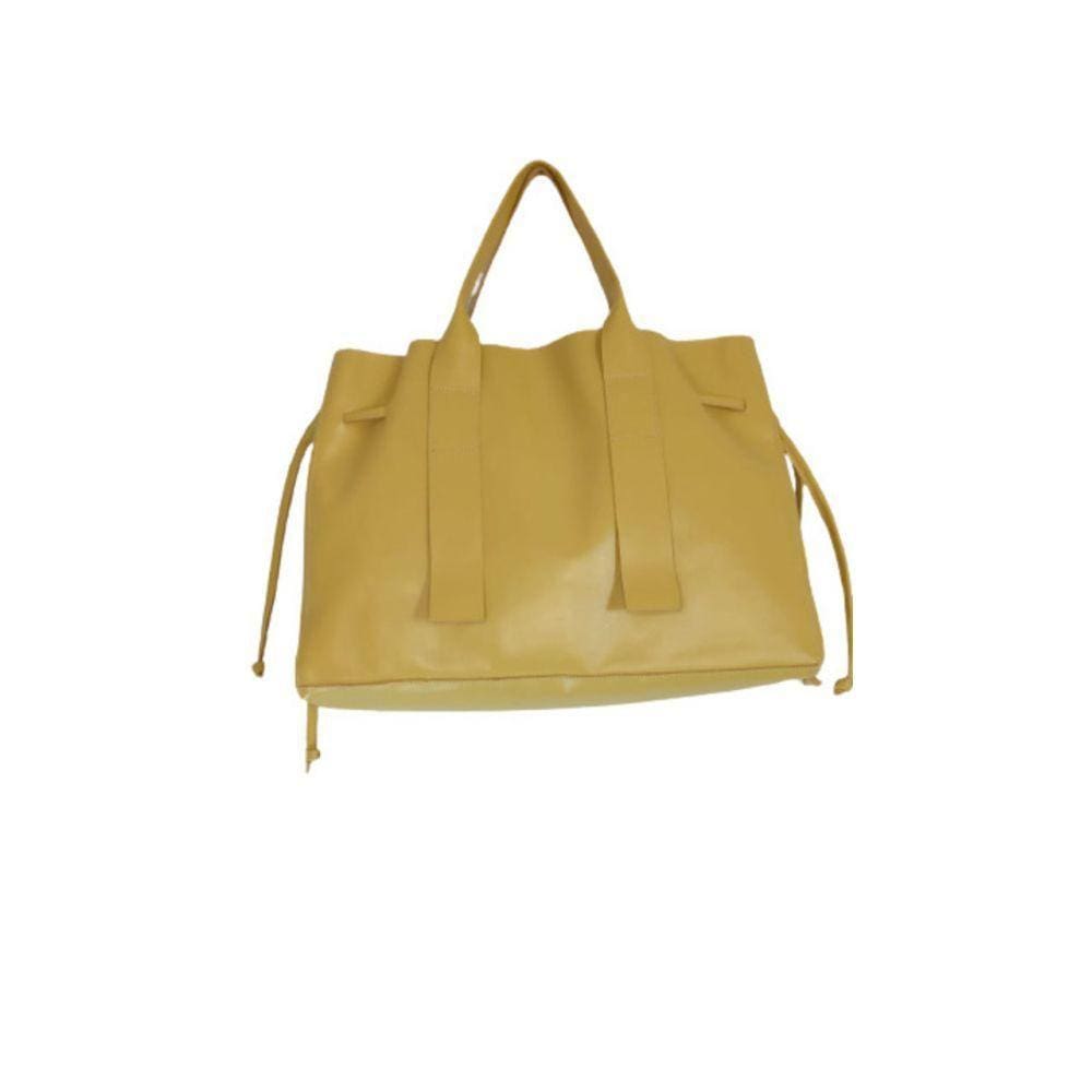 Bolsa Feminina De Couro Carnal Zup Cor Amarelo