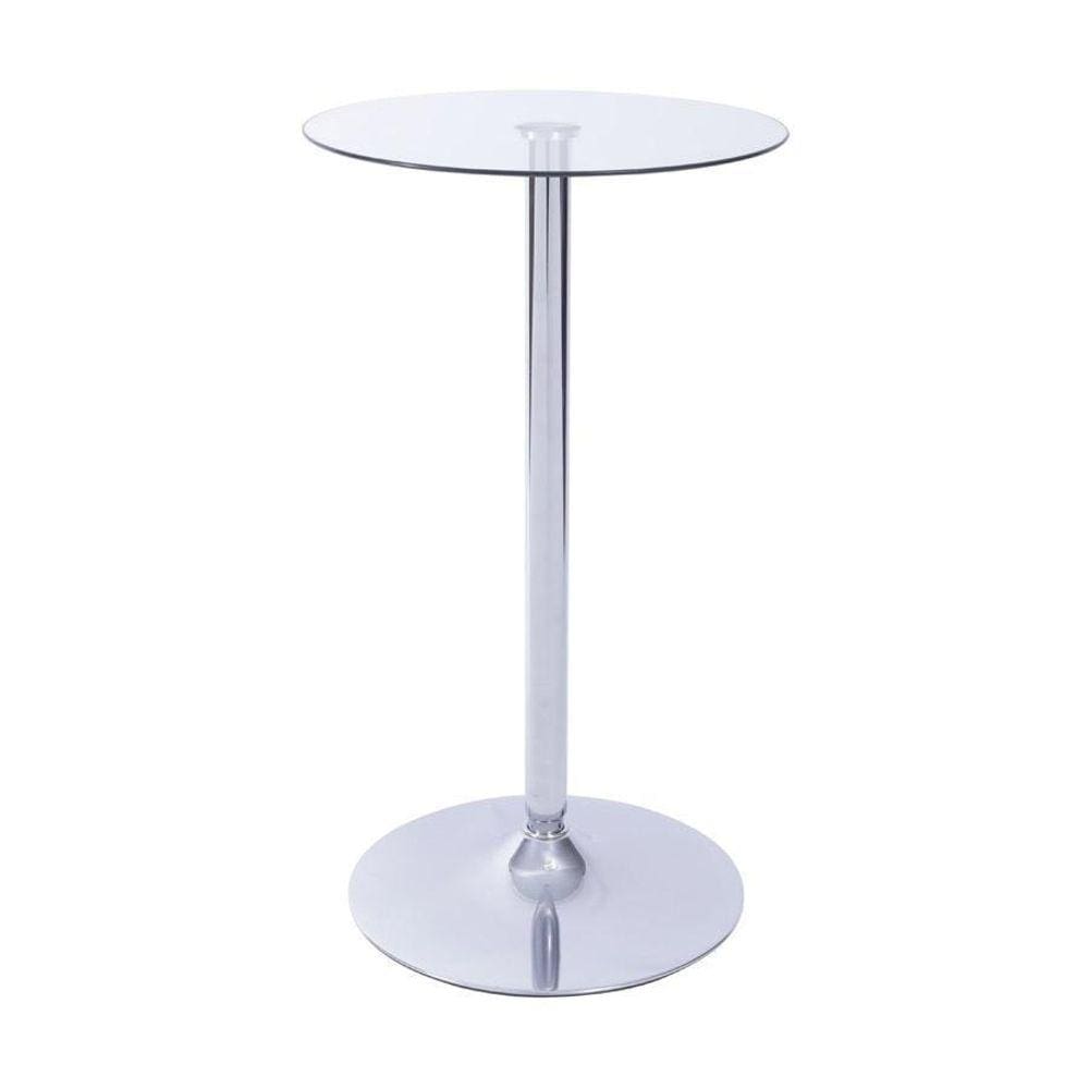 Mesa Boxbit Apollo Bistrô Base Cromada Tampo De Vidro