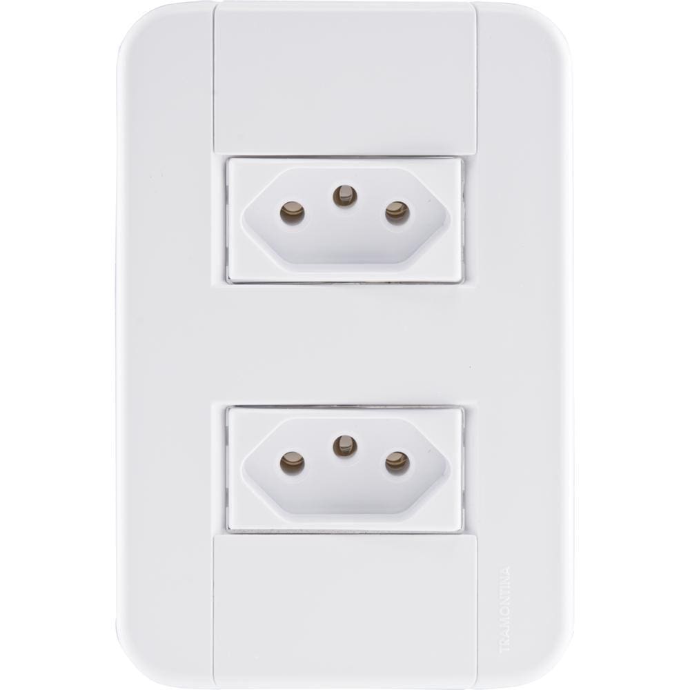 Conj 4x2 2 Tomadas 2p+t 20 A 250 V Tramontina Tablet Branco