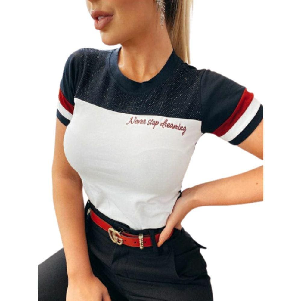 Blusa Feminina Manga Curta Algodão