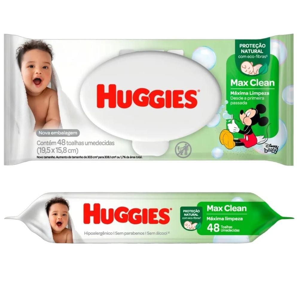 Lenços Umedecidos Huggies Max Clean 48 unidades