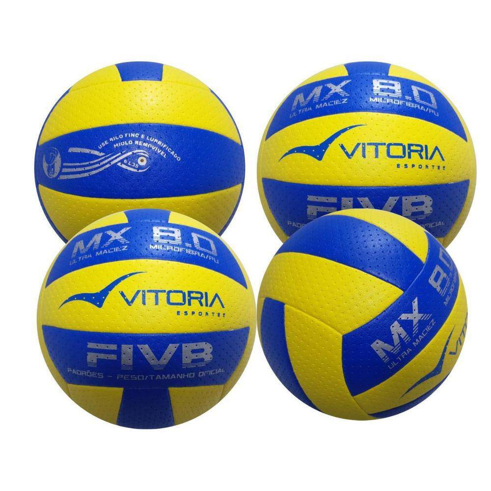 Kit 4 Bolas Volei Oficial Vitoria Mx 8.0 Pro Ultra Macia