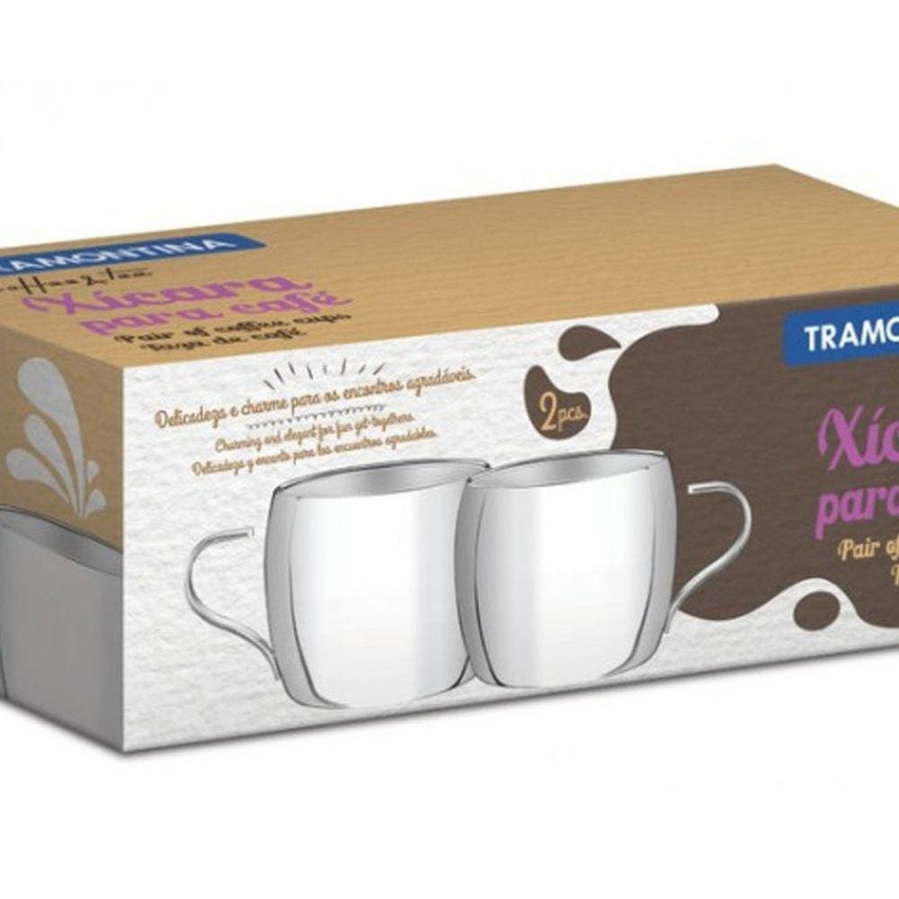 Jg. Xícaras Em Aço Inox P/ Café 2pcs Tramontina