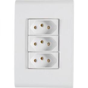 Conj 4x2 3 Tomadas 2p+t 10 A 250 V Tramontina Liz Branco