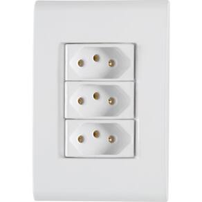 Conj 4x2 3 Tomadas 2p+t 20 A 250 V Tramontina Liz Branco
