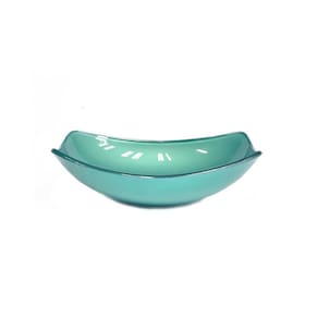 Cuba De Vidro Oval Chanfrada 46Cm Verde