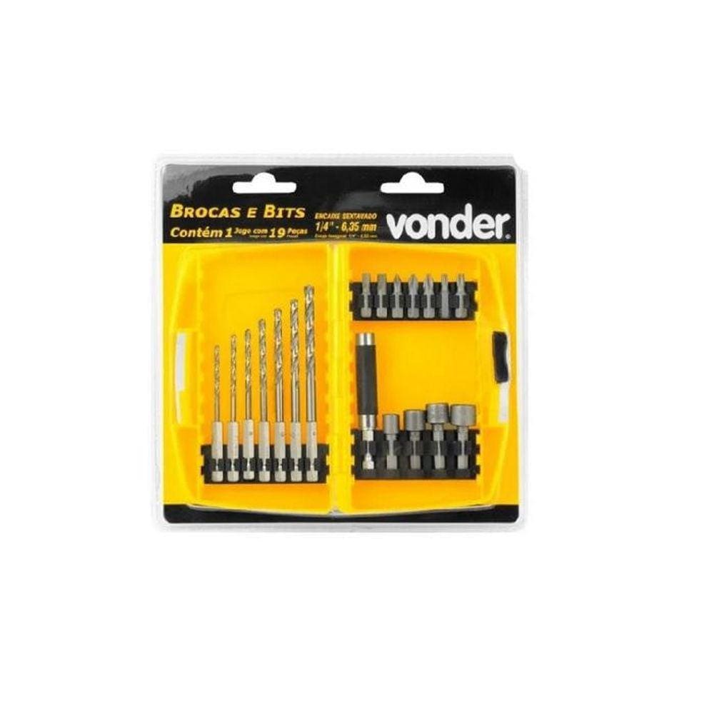 Jogo Combinado Brocas E Bits 19 Peças - Vonder