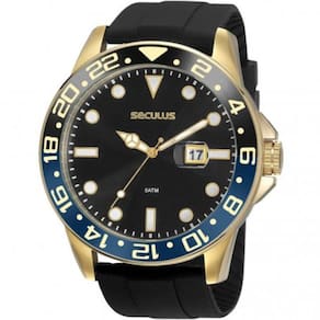Relogio Masculino Pulseira Preta  Seculus 20902Gpsvdu1