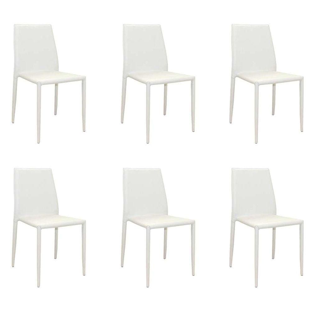 Conjunto com 6 Cadeiras Amanda I Branco