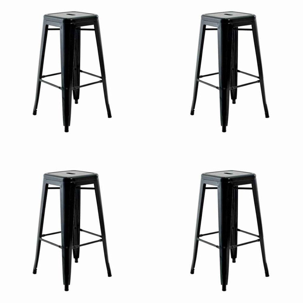 Conjunto com 4 Banquetas Iron Preto