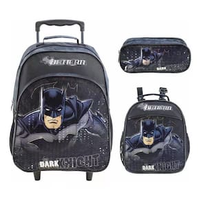 Kit Mochila De Rodas Batman Com Lancheira E Estojo Xeryus