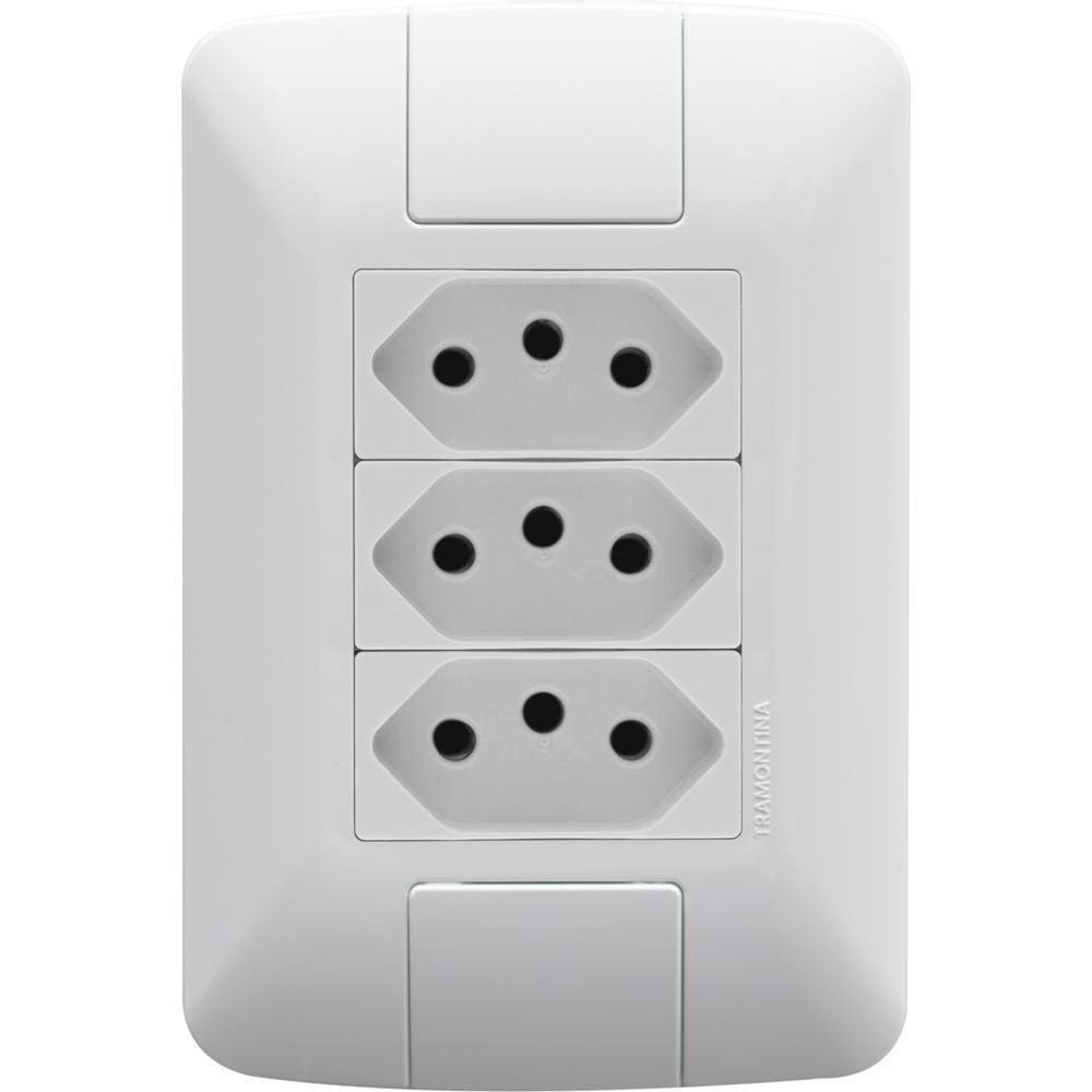 Conj 4x2 3 Tomadas 2p+t 20 A 250 V Tramontina Aria Branco