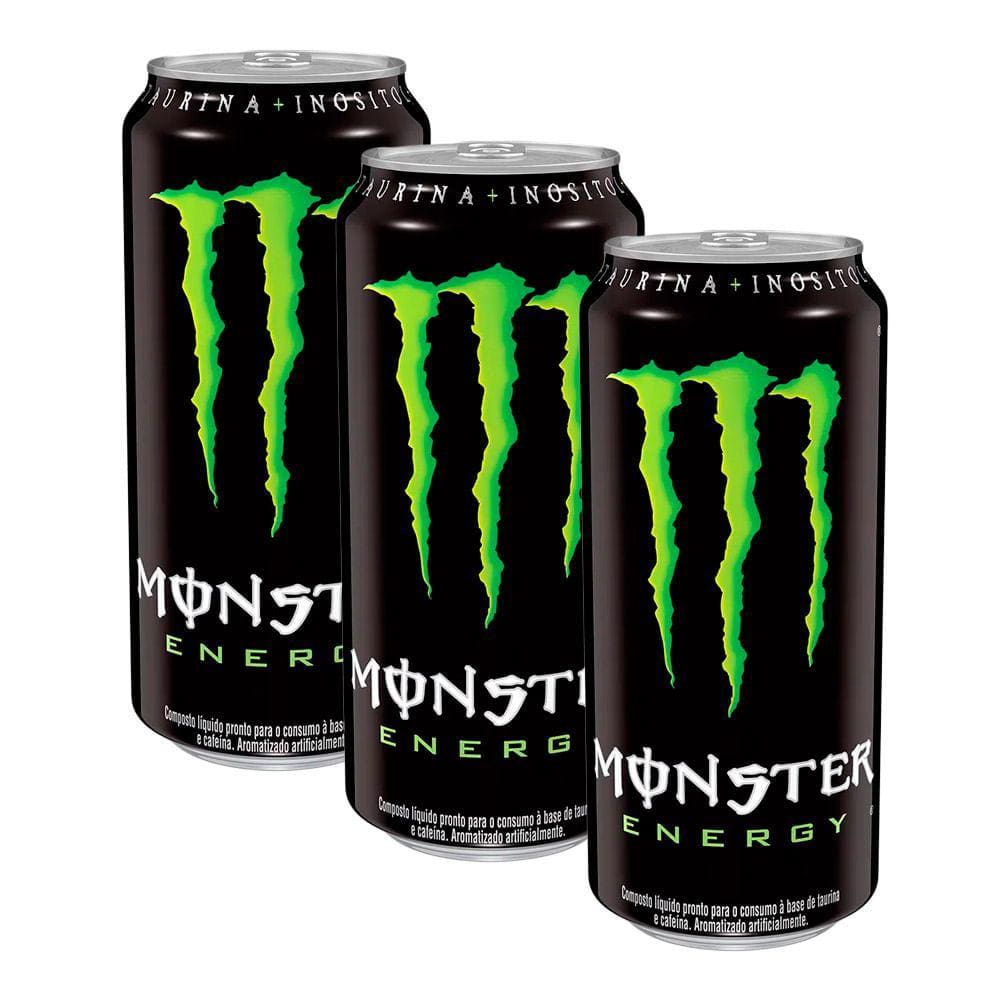 Energético Monster Energy com 473ml | Kit com três unidades
