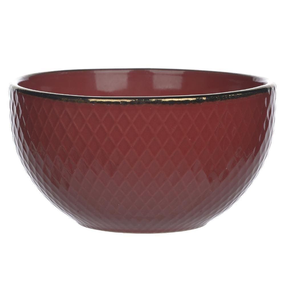 Kit De 6 Bowl 300Ml Cerâmica Vermelho 14Cm - Florarte