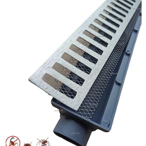 Ralo Linear 6x50 modelo Grelha Aluminio com Tela Anti Insetos e Coletor Cinza - Ficone Reis