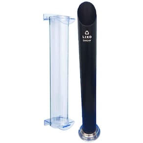 Kit Dispenser Acrílico Fure Agua + Lixeira Preta Para Copo