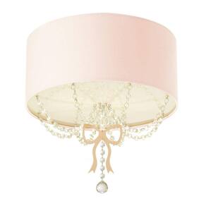 Lustre Plafon Infantil Tom Luz Laço Cúpula Rosa 30cm