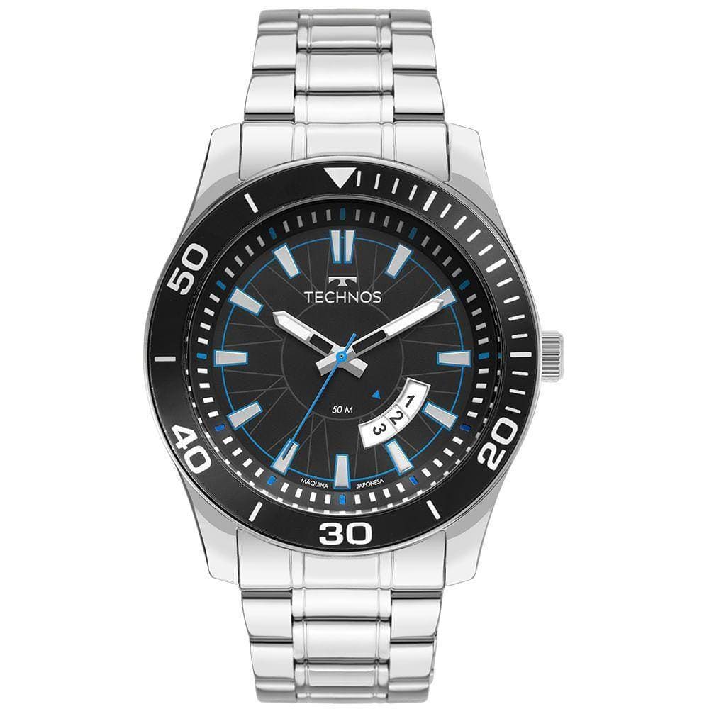 Relógio Masculino Technos Racer Prata 2115Ksm/1A