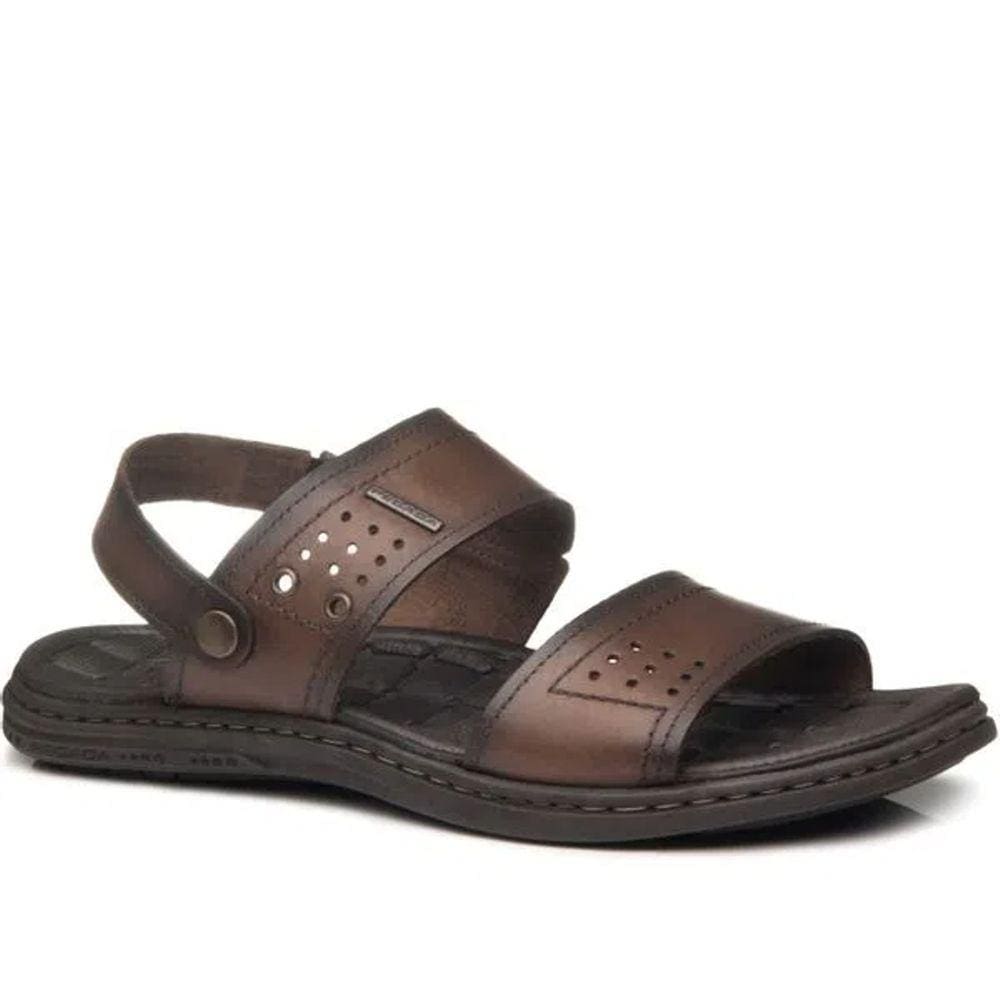 Sandalia Papete Casual Masculino Couro Amortech Pegada 131225
