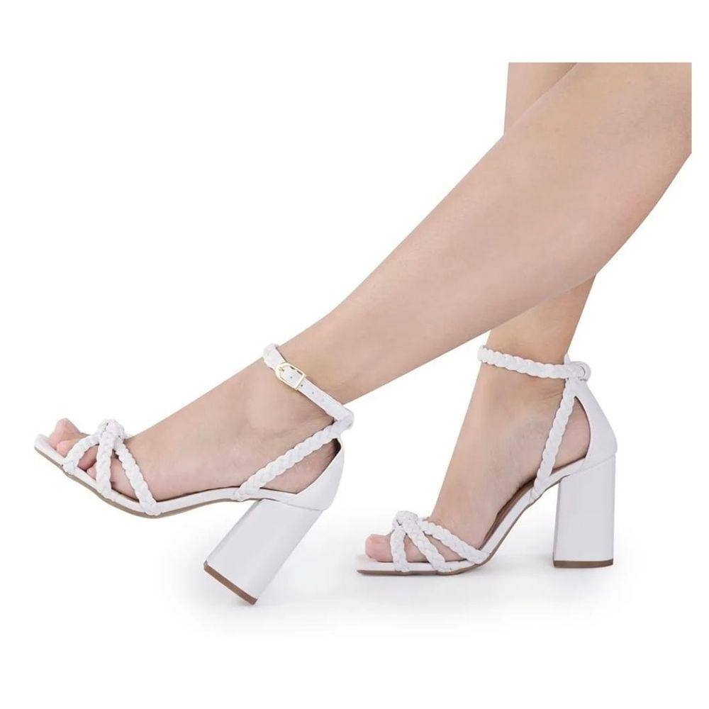 Sandalia branca de salto | Ponto