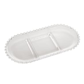 Petisqueira De Cristal Wolff Pearl Oval Com 3 Divisórias