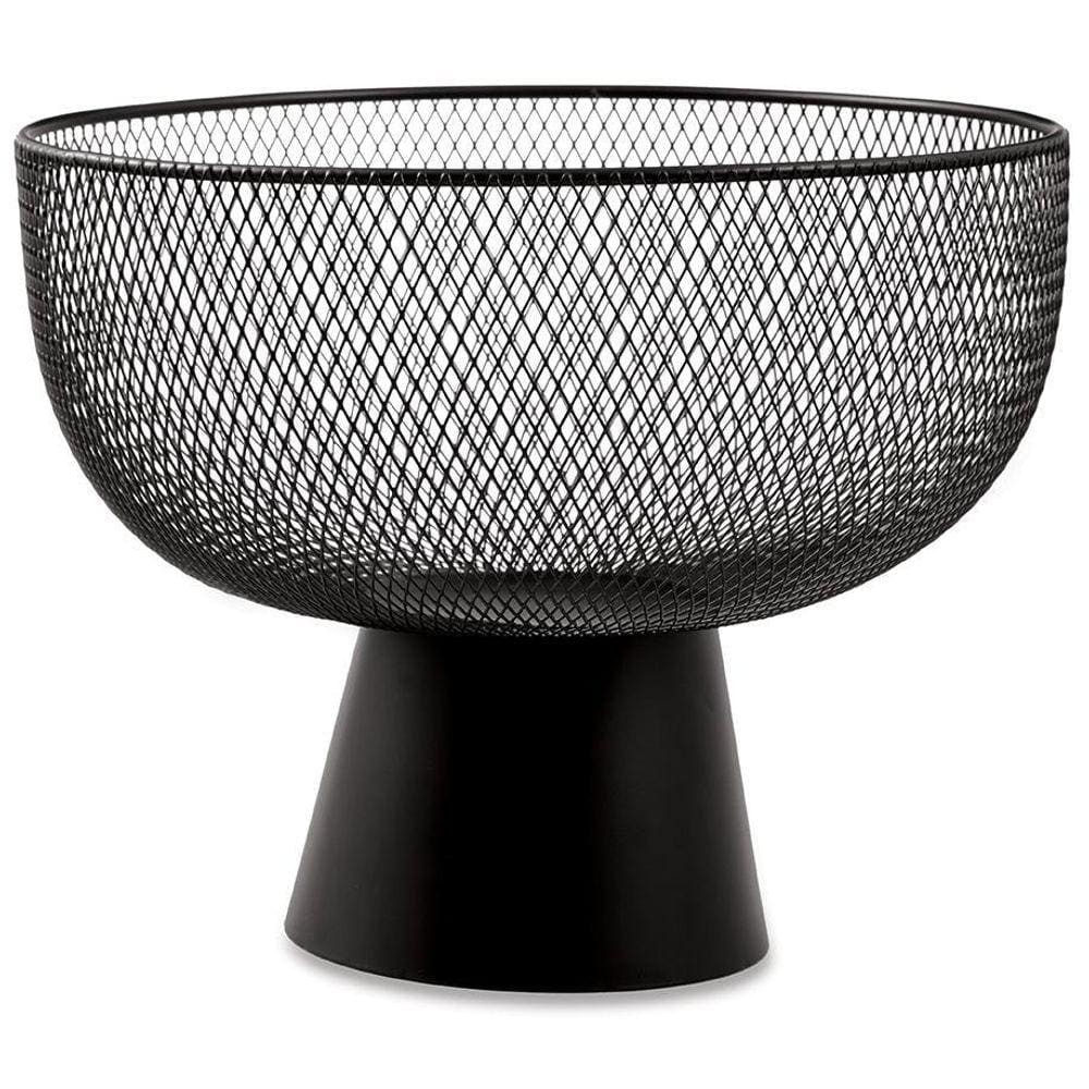 Fruteira Centro De Mesa Preto Em Metal Aramado Mart M