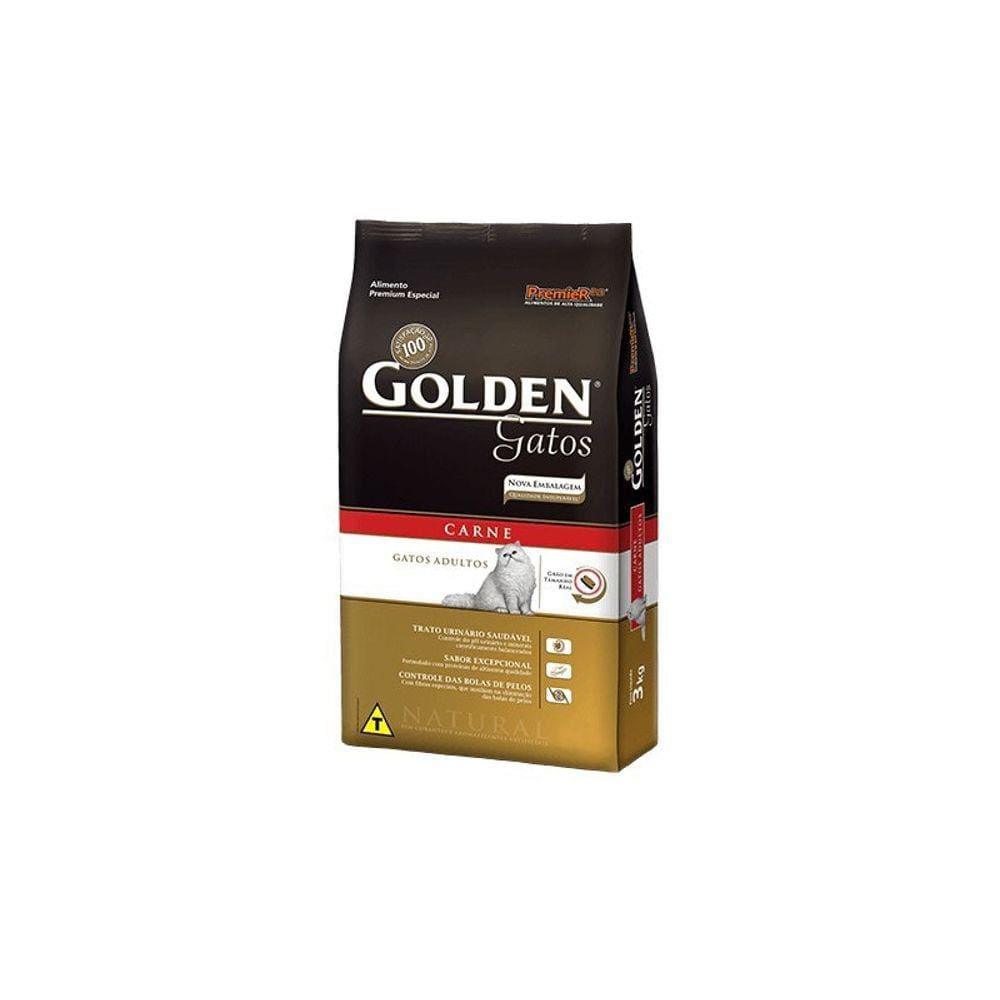 Ração Golden Gatos para Gatos Adultos sabor Carne 10kg - Premie