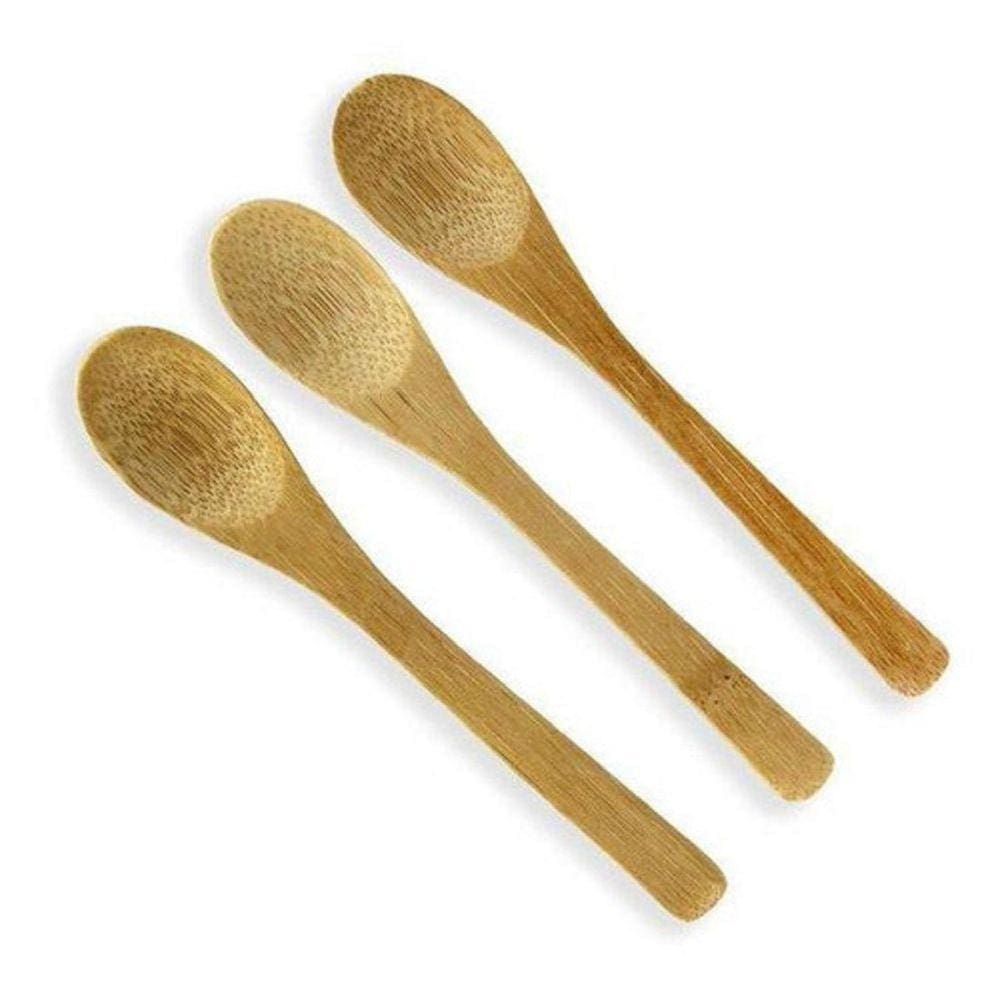 Kit Com 3 Mini Colheres De Bambu 13 Cm Clink Sobremesa