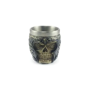Copo Shot Colecionável Medieval Caveira Guerreiro Viking