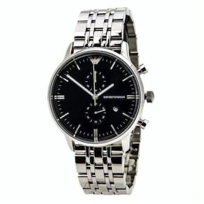 Relógio Masculino Empório Armani Ar1648 Prata Fundo Preto