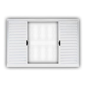 Janela Veneziana Aço 4 Folhas com Grade Elo MGM Minas Sul 100cmx120cm Branco