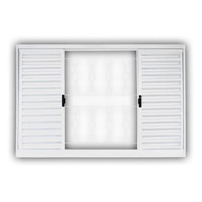 Janela Veneziana Aço 4 Folhas com Grade Elo MGM Minas Sul 100cmx150cm Branco
