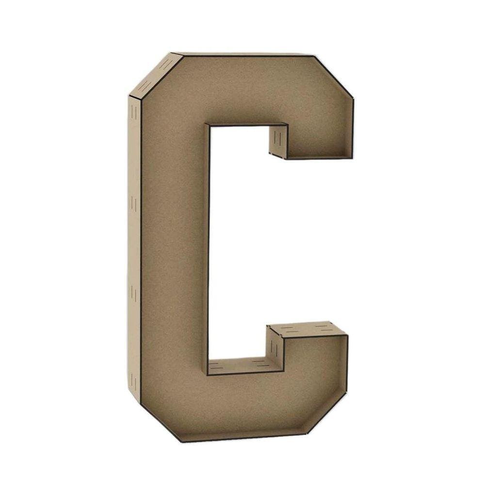 Letra Caixa Grande C Mdf 80Cm De Altura Decoração Festa