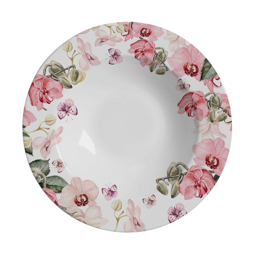 Jogo De Pratos Fundo Flor Encanto Alleanza C/6 Und 1ª Linha