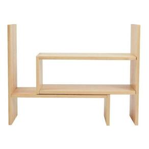 Organizador De Mesa Escritório Sala Natural Em Madeira